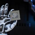 Picture of Ai hand holding up a chip